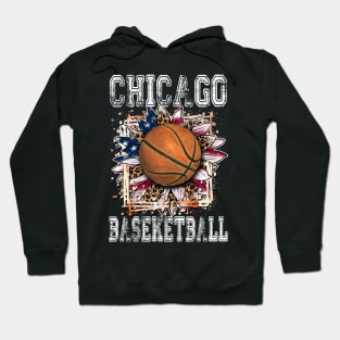 American Flag Personalized Chicago Proud Name Basketball Hoodie